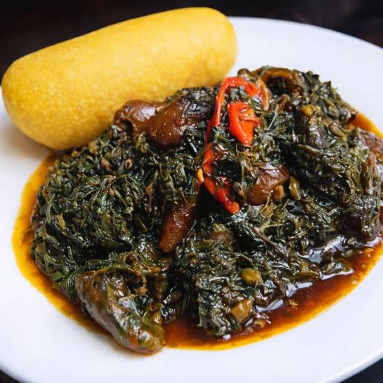 Garri & Eru at All Aroma Restaurant, Bamenda